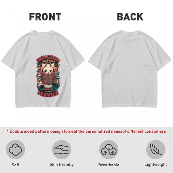 Dungeon Master At Your Service Cat Graphic T-Shirt