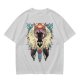 Olive Green T-Shirt With Fantasy Forest Spirit Graphic Print