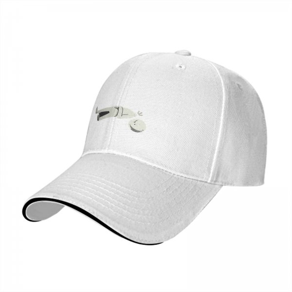 Black Baseball Cap With Funny Disconnected Stick Figure Print