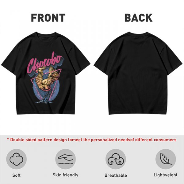 Olive Chocobo Graphic T-Shirt with Retro 80s Style Print