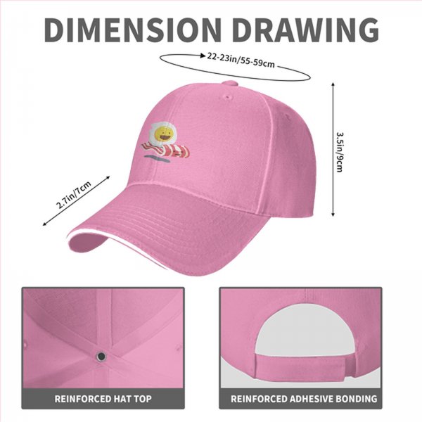 Black Baseball Cap with Smiling Fried Egg and Bacon Print