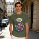 Olive T-shirt with Lego-style characters and 'Gonna Be Golden' print