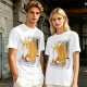 Olive T-Shirt with a Sleeping Cat on a Laptop Print