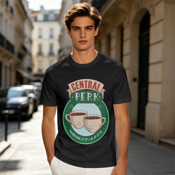 Central Perk Making Friends Coffee Cup Graphic T-Shirt