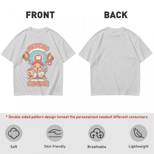 Olive T-shirt with Tony Tony Chopper 'Medicine For Love!' Print