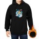 Black hoodie with Spirited Away Chihiro and Haku dragon graphic