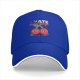 Black baseball cap with funny mood swing cherry graphic print