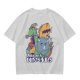 Olive Dungeons & Dinosaurs Graphic T-Shirt with Fantasy Dinosaur Art
