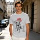 Olive T-shirt with Samurai Swordsman and Red Sun Print