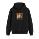 Black hoodie with Totoro and spirits graphic print