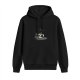 Black hoodie with skull crow book and coffee graphic design