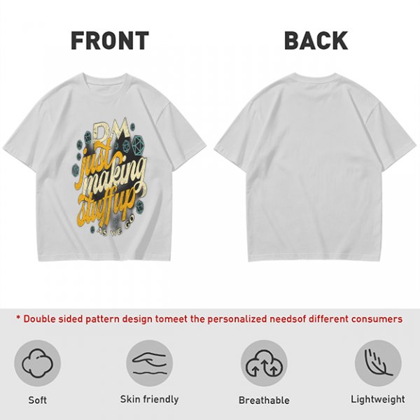 Olive T-Shirt With 'DM Just Making Stuff Up As We Go' Print