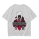 Olive graphic tee with dark fantasy character and tour print