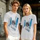 Olive Graphic T-Shirt With Futuristic Silhouette Figures Print