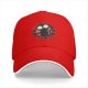 Black baseball cap with devil cat 'Purr Evil' graphic print