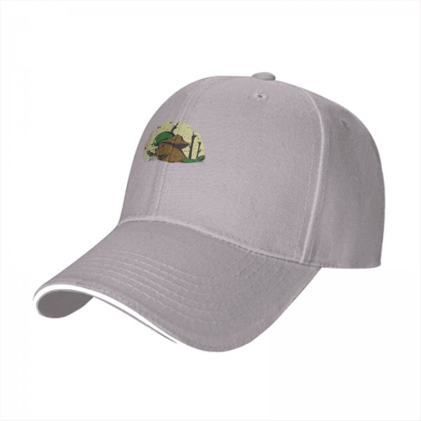 Black Baseball Cap With Distressed Mushroom Forest Graphic