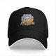 Black Baseball Cap With Cute Cat Holding Taiyaki Japanese Art