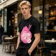 Oversized dark green t-shirt with cute pink ramen bowl graphic