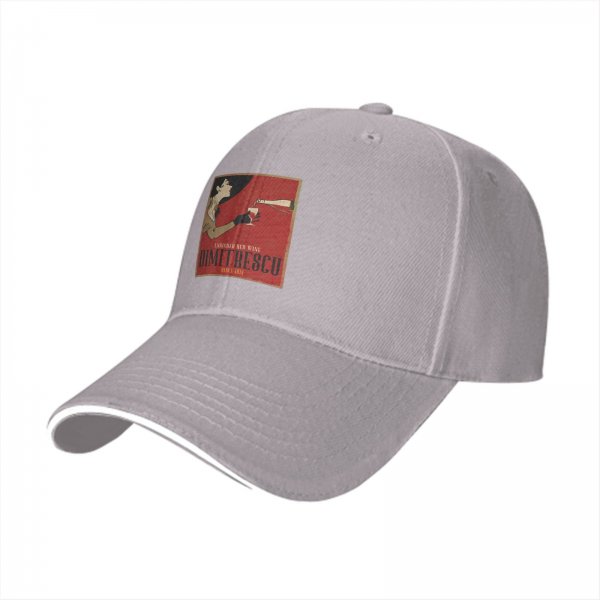 Black Baseball Cap With Vintage Wine Lady Graphic Print