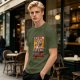 Olive green t-shirt with Masters of the Universe graphic print
