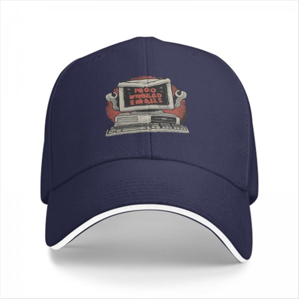 Black baseball cap with vintage computer wrench graphic design