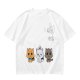 Olive T-Shirt With Cute Kitten Illustrations And Text Print