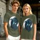 Olive T-Shirt With Glowing Dark Dragon Moon Print