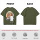 Olive T-Shirt With Funny Sushi Laundry Rack Graphic