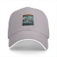 Black baseball cap with Stranger & Hobbs Upside Down Adventures graphic