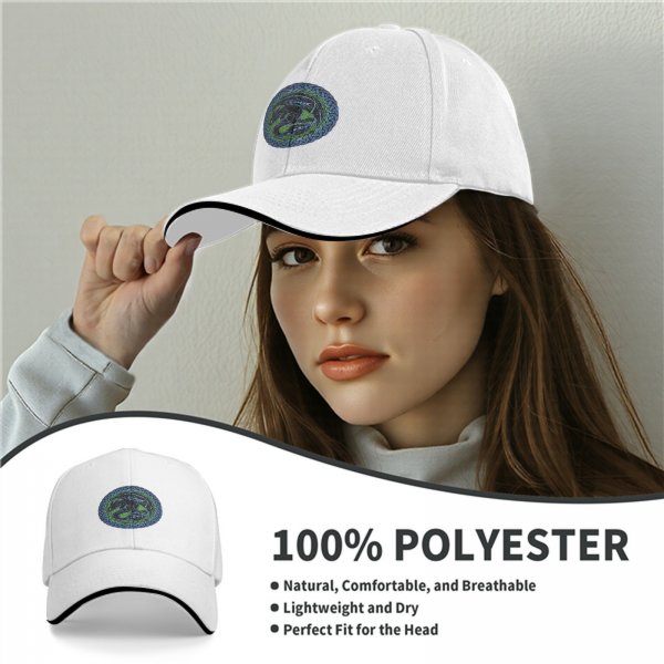 Black Baseball Cap With Celtic Knot Dragon Emblem