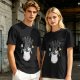 Olive graphic t-shirt with Trash Club raccoon and panda in trash can print