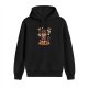 Black hoodie with cute cartoon rottweiler dog graphic