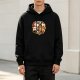 Black Hoodie With Festive Christmas Cat Gingerbread Cookie Print