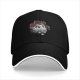 Black baseball cap with vintage pig pilot and aircraft graphic