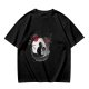 Olive T-Shirt with Japanese Style Cat and Red Sun Art Print