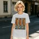 Olive Green T-Shirt With Three Panel Cartoon Monkey Head Print