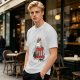 Olive graphic tee with a white cat on a stool and the text I do whatever I want
