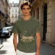 Olive Green T-Shirt With Stylish Cat Graphic Print