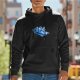 Black Hoodie With Blue Alien Cruiser Graphic Print