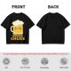 Olive Green T-Shirt With Cute Kawaii Beer Mug Free Chugs Print