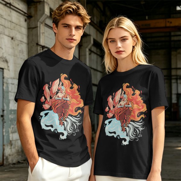 Avatar Aang Element Bending Graphic T-Shirt