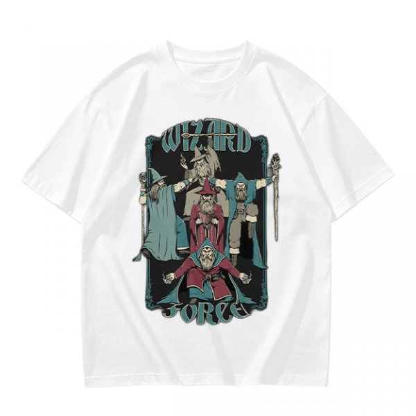 Olive T-Shirt With Wizard Force Graphic Art Print