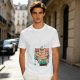 Olive green t-shirt with cute shiba inu ice cream graphic