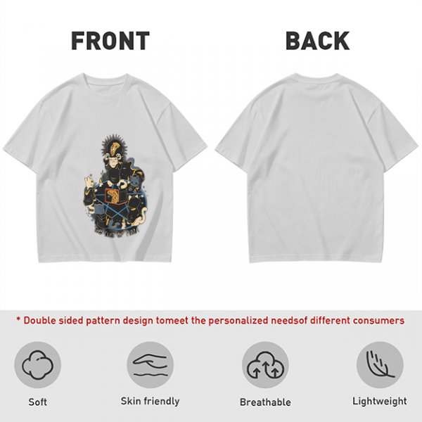 Olive Graphic T-Shirt With The Cult Of Pizza Cat Occult Artwork