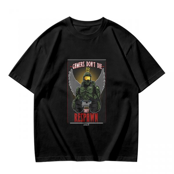 Gamers Don't Die They Respawn Graphic T-Shirt
