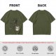 Olive t-shirt with 'Caffeine First Words Later' grumpy coffee mug print