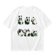 Olive T-Shirt With Cute Rolling Panda Graphic Prints
