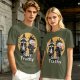 Olive graphic tee with punk raccoon and opossum 'Stay Trashy' print