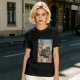Olive T-shirt with ukiyo-e style fantasy creature graphic print
