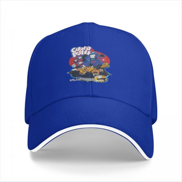 Black Baseball Cap With Cobra Puffs Graphic Print